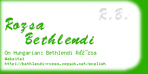 rozsa bethlendi business card